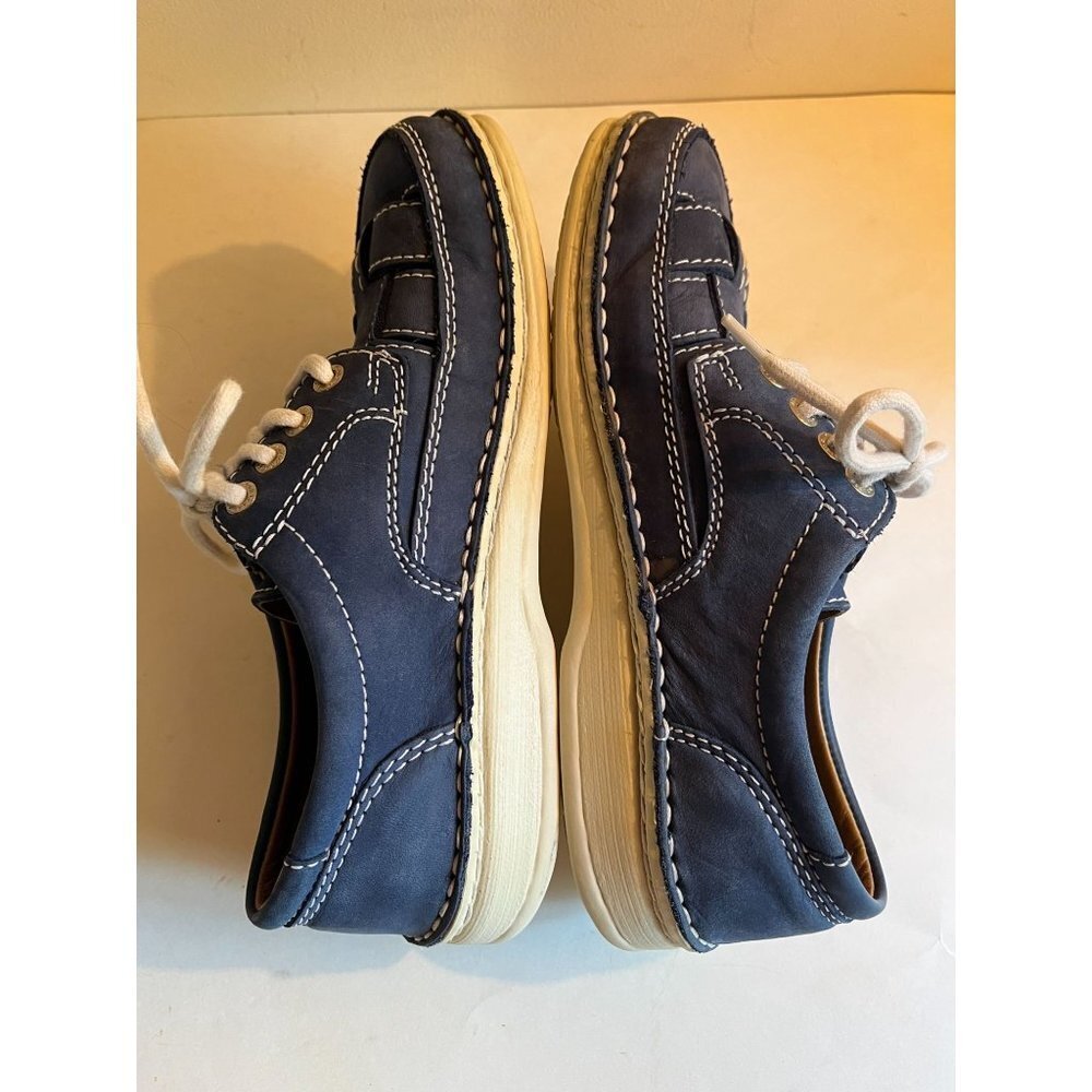 Birkenstock Blue Leather Woven Fisherman's Laufsohle alsa-Schaum Shoe 37 / 6 - Picture 7 of 12